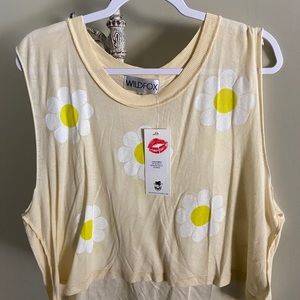 NWT Wildfox Daisy Contempo Crop Top Soldier S